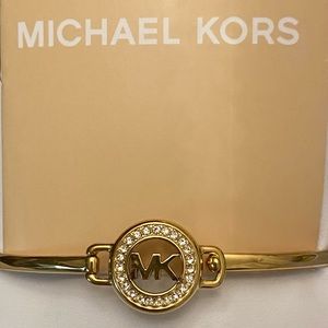 *SALE**. MICHAEL KORS GOLD TONE BANGLE BRACELET W RHINESTONE SPARKLE